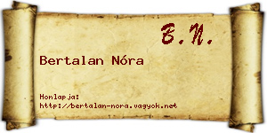 Bertalan Nóra névjegykártya