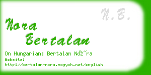 nora bertalan business card